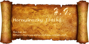 Hornyánszky Ildikó névjegykártya